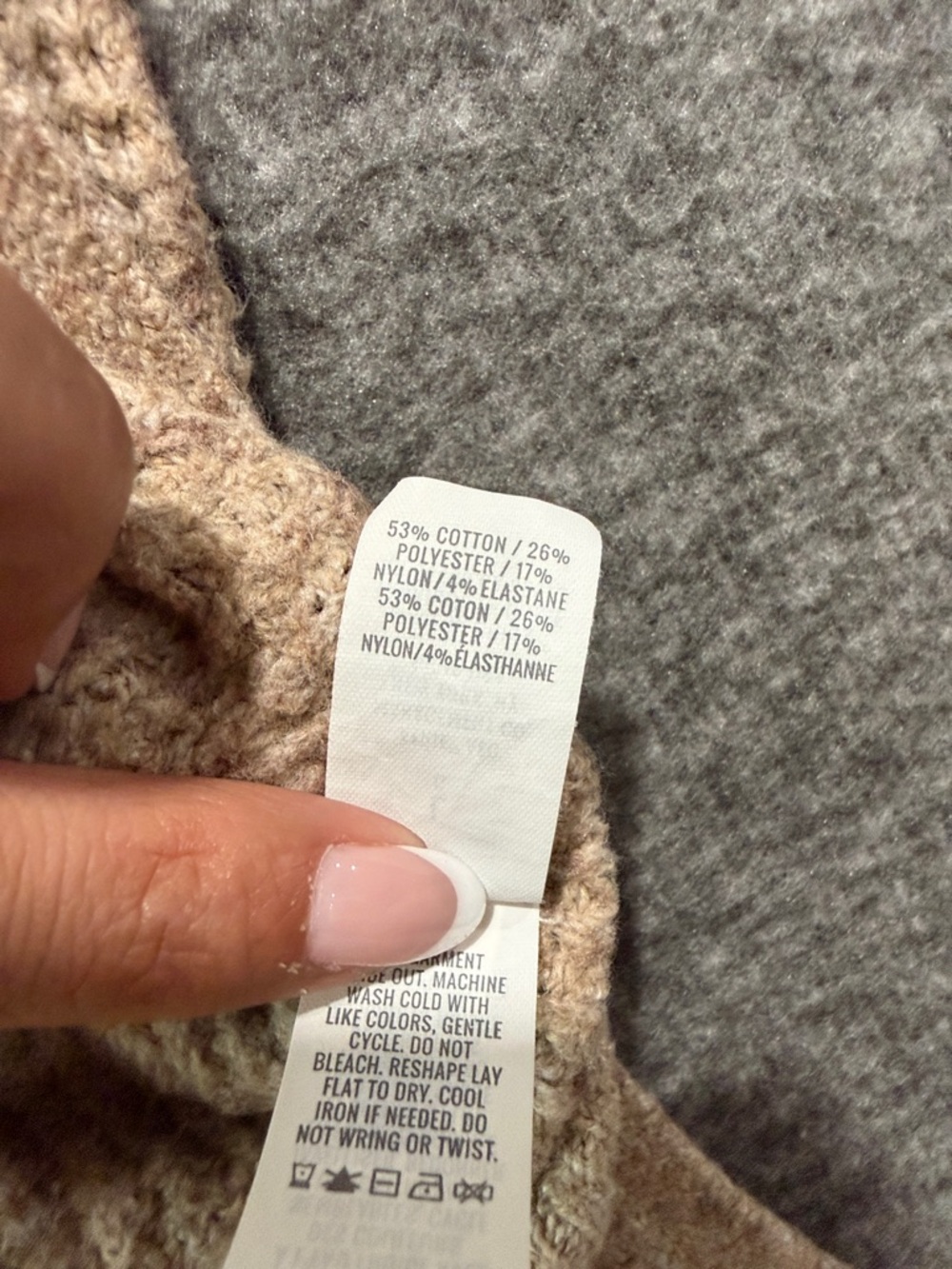 aerie Oversized Neutral Waffle-Knit Crew Sweater - Taupe Size Large - Picture 10 of 10